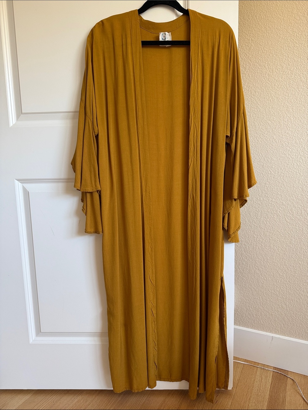 Mustard Yellow Flowing Duster Kimono